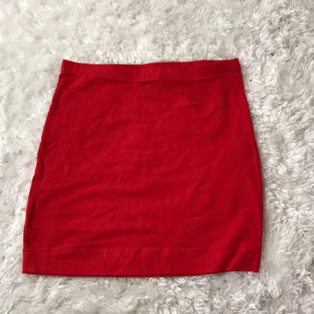 Red/orange mini skirt